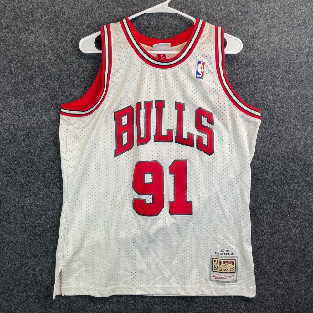Mitchell & Ness Dennis Rodman Chicago Bulls 1997-98 Jersey Men Large White